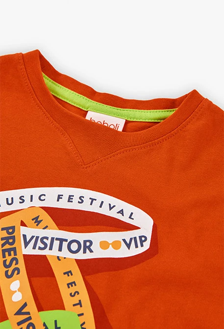 Camiseta de punto para niño en color naranja