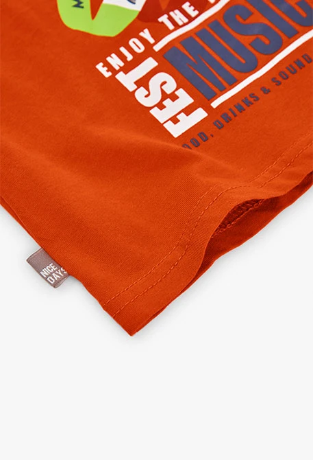 Camiseta de punto para niño en color naranja
