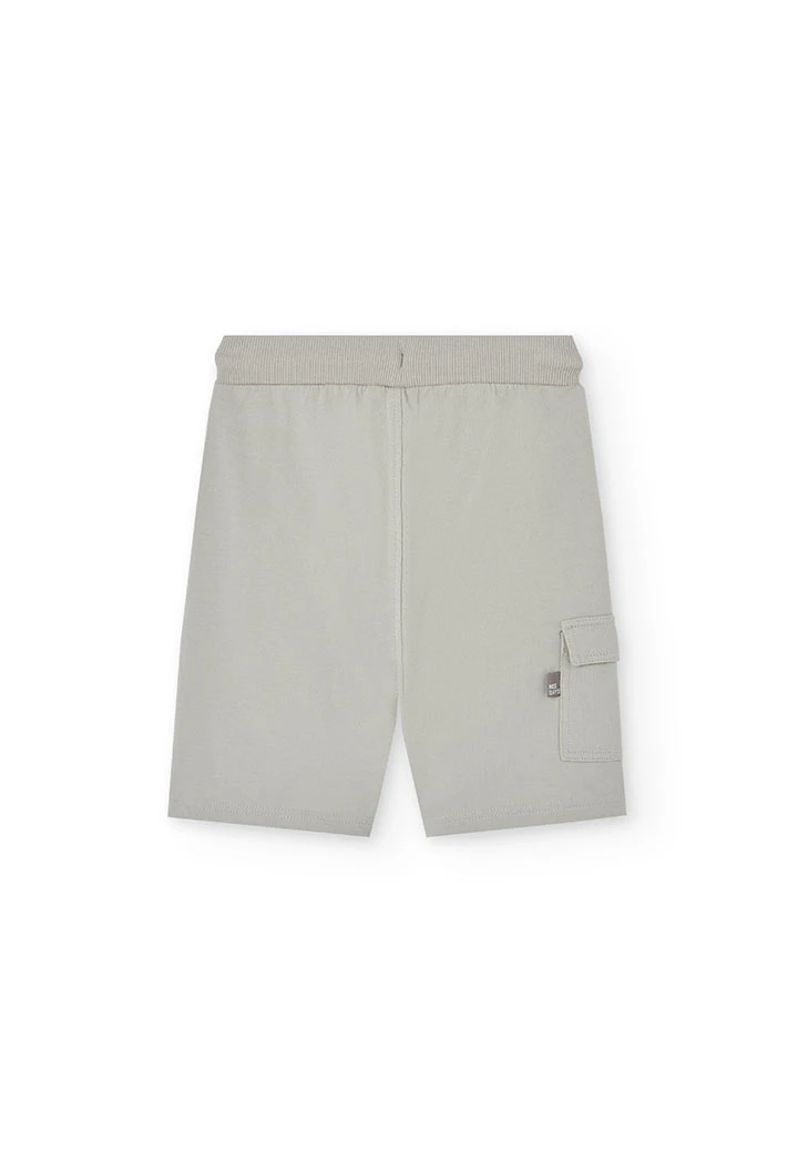 Bermuda in felpa per bambino di colore beige