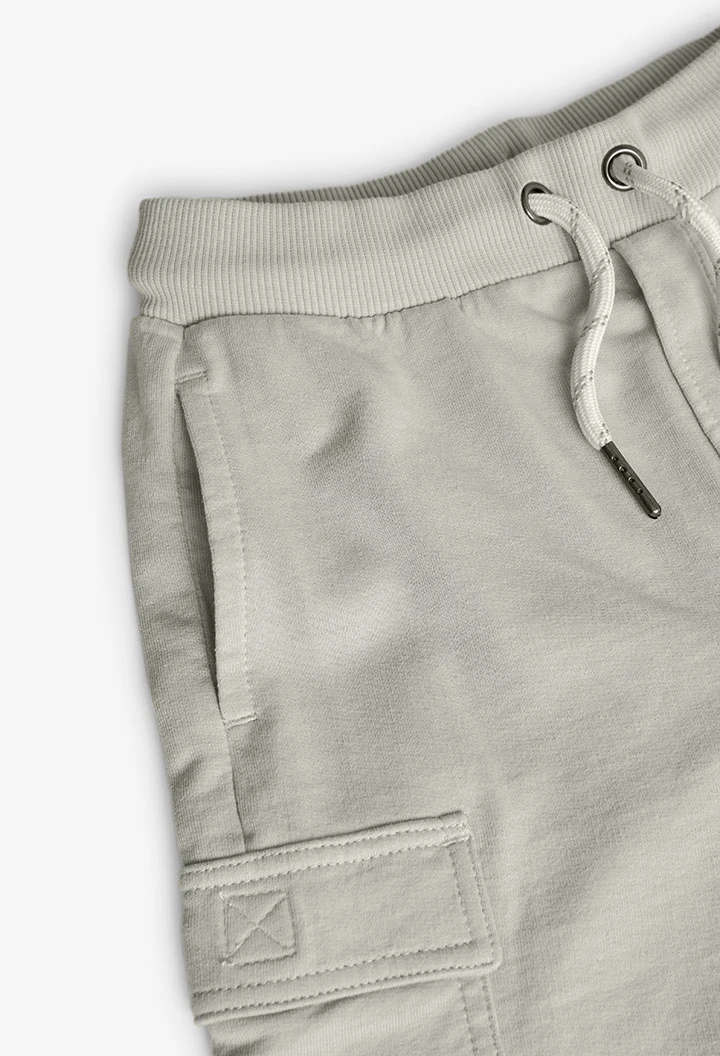 Bermuda in felpa per bambino di colore beige