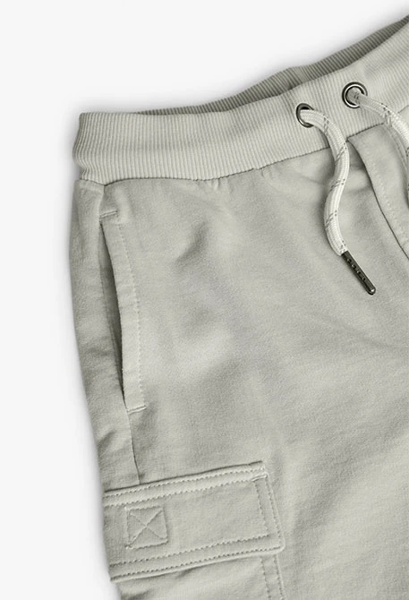 Bermuda in felpa per bambino di colore beige