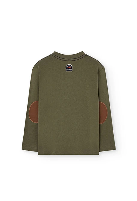 Camiseta niño algodón verde montañas