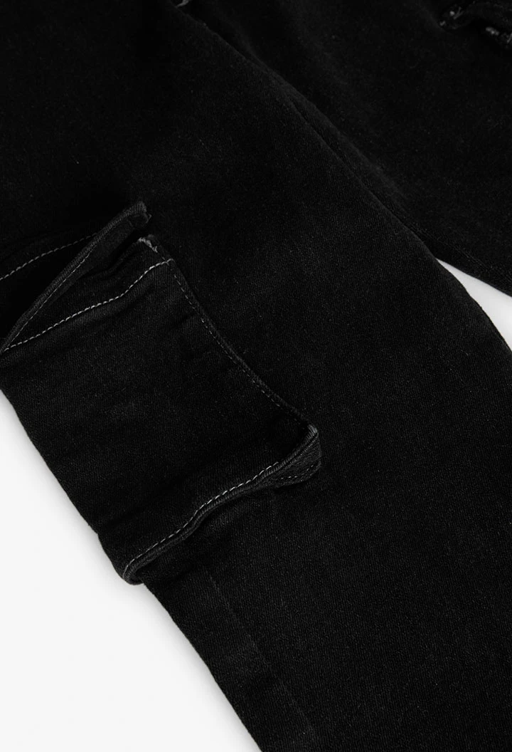 Pantaloni denim bambino nero