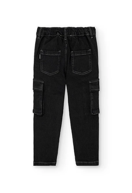 Pantaloni denim bambino nero