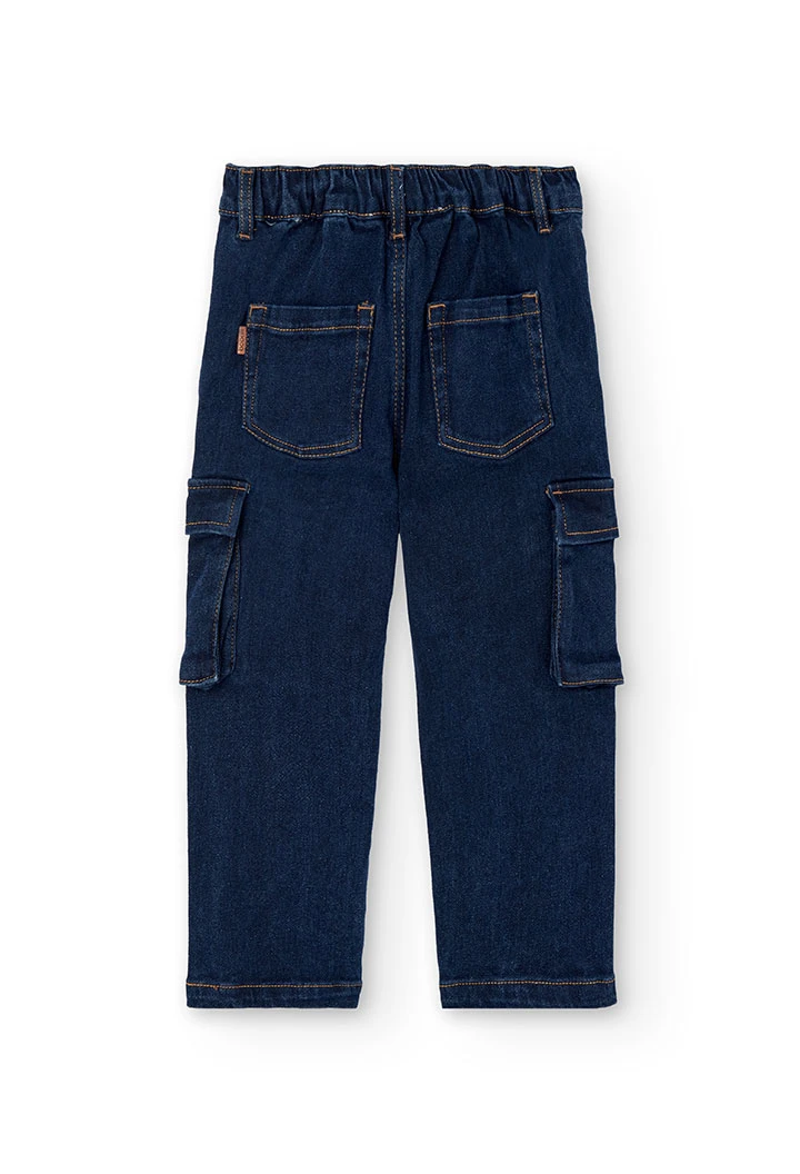 Pantalone denim bambino blu navy