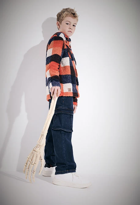 Pantalón denim niño azul marino