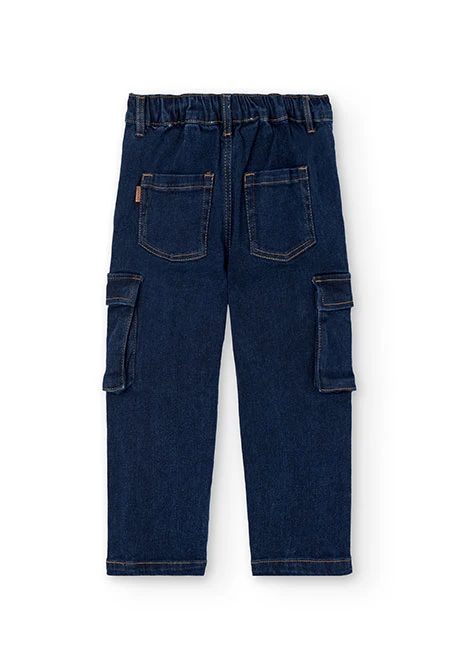 Pantalone denim bambino blu navy