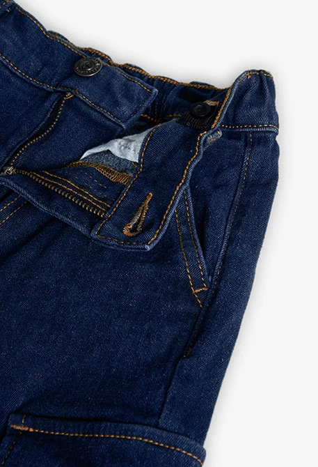 Pantalone denim bambino blu navy