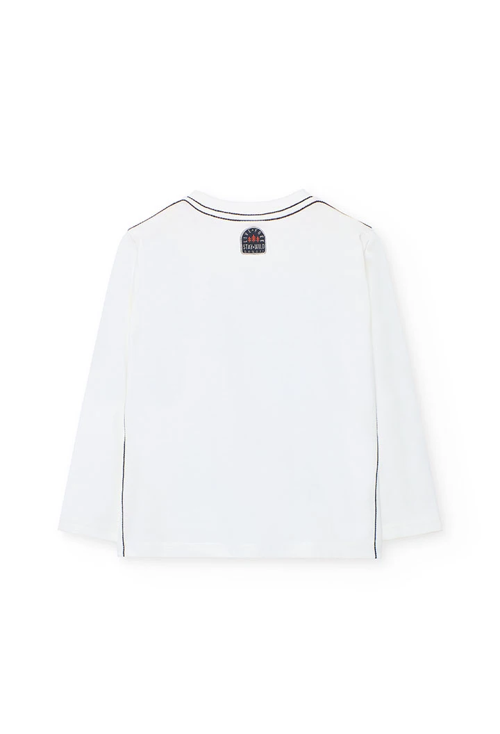 Camisola menino algodão branco animais