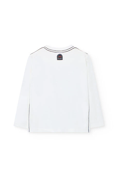 Camisola menino algodão branco animais