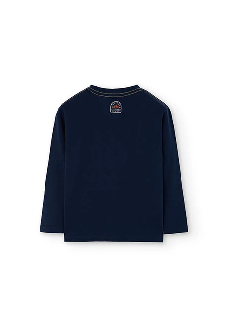 Maglietta bimbo in cotone blu marino