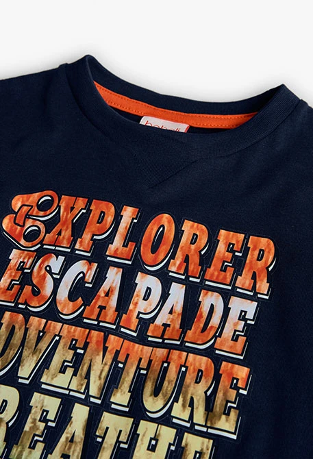 Navy blue cotton t-shirt for boy