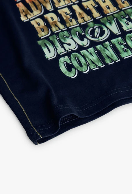 T-shirt garçon en coton bleu marine