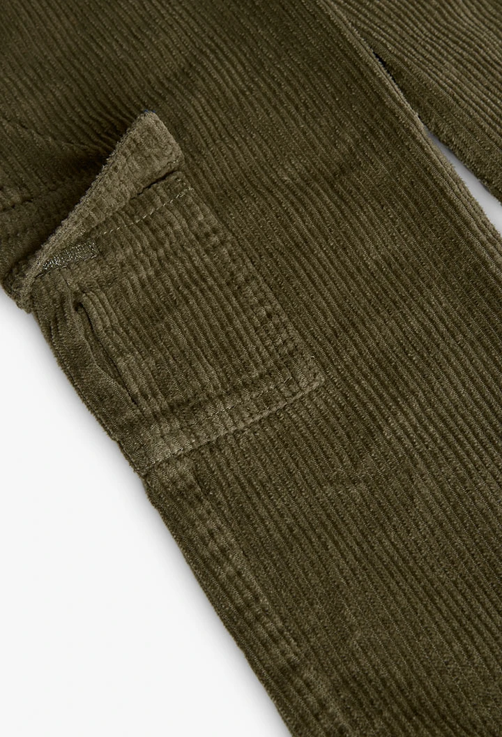 Pantaloni per bambino in velluto verde