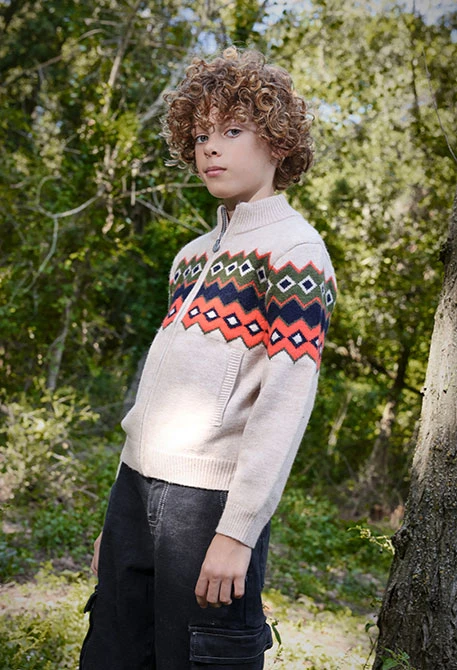 Beige jacket for boy