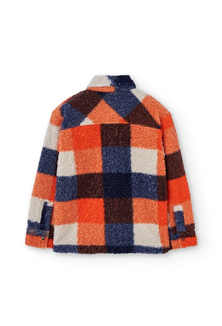 Veste en sherpa à carreaux pour garçon