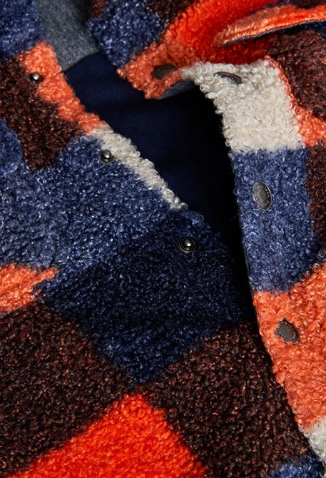 Veste en sherpa à carreaux pour garçon