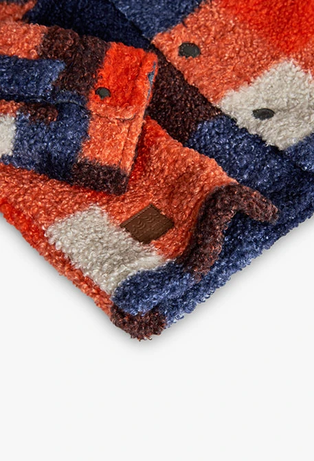 Checked fleece jacket for boy
