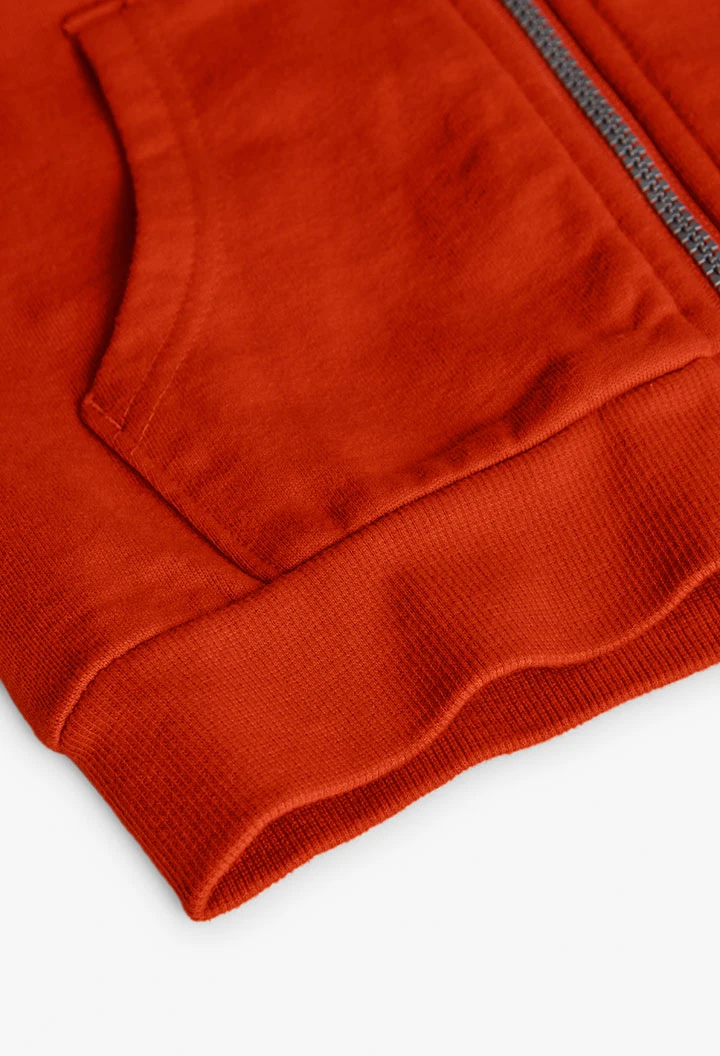 Chaqueta niño de felpa naranja