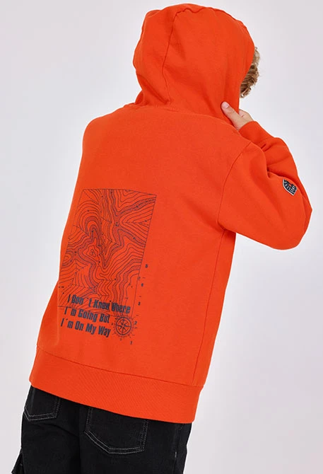Veste garçon en molleton orange