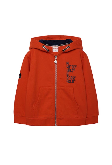 Veste garçon en molleton orange