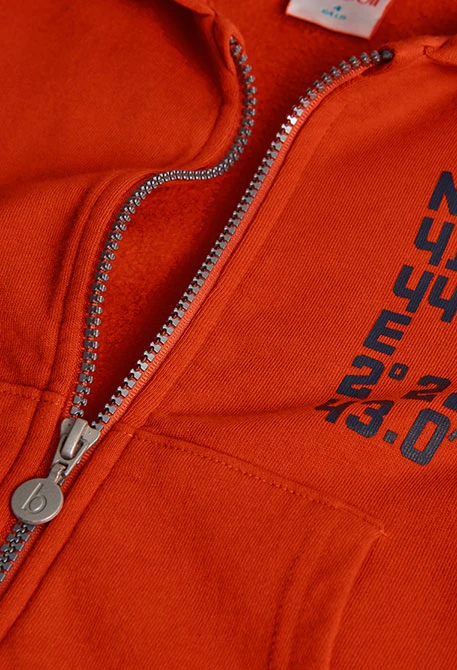 Jacke Jungen aus orangem Plüsch