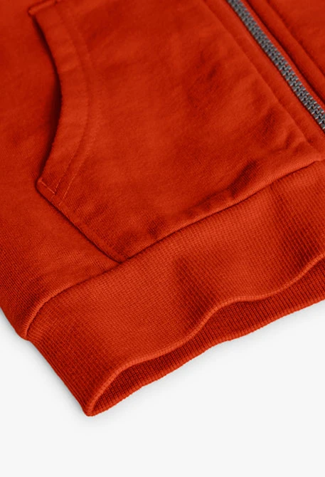 Orange fleece jacket for boy