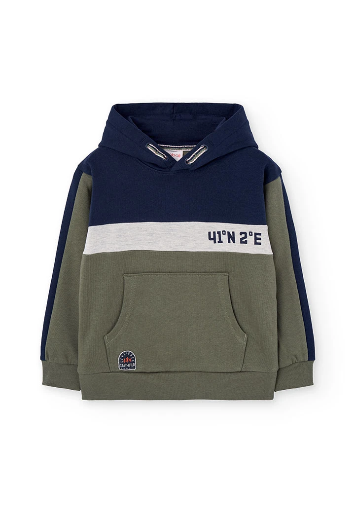 Sweat-shirt garçon en peluche avec capuche