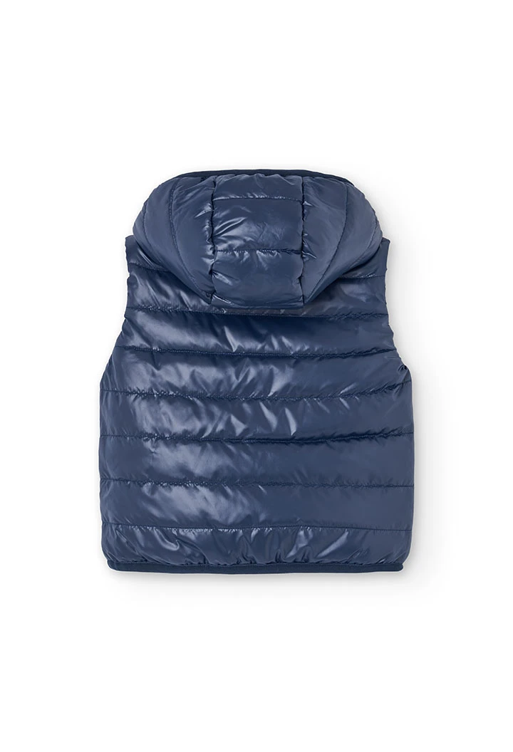 Gilet réversible pour garçon en tissu technique bleu marine