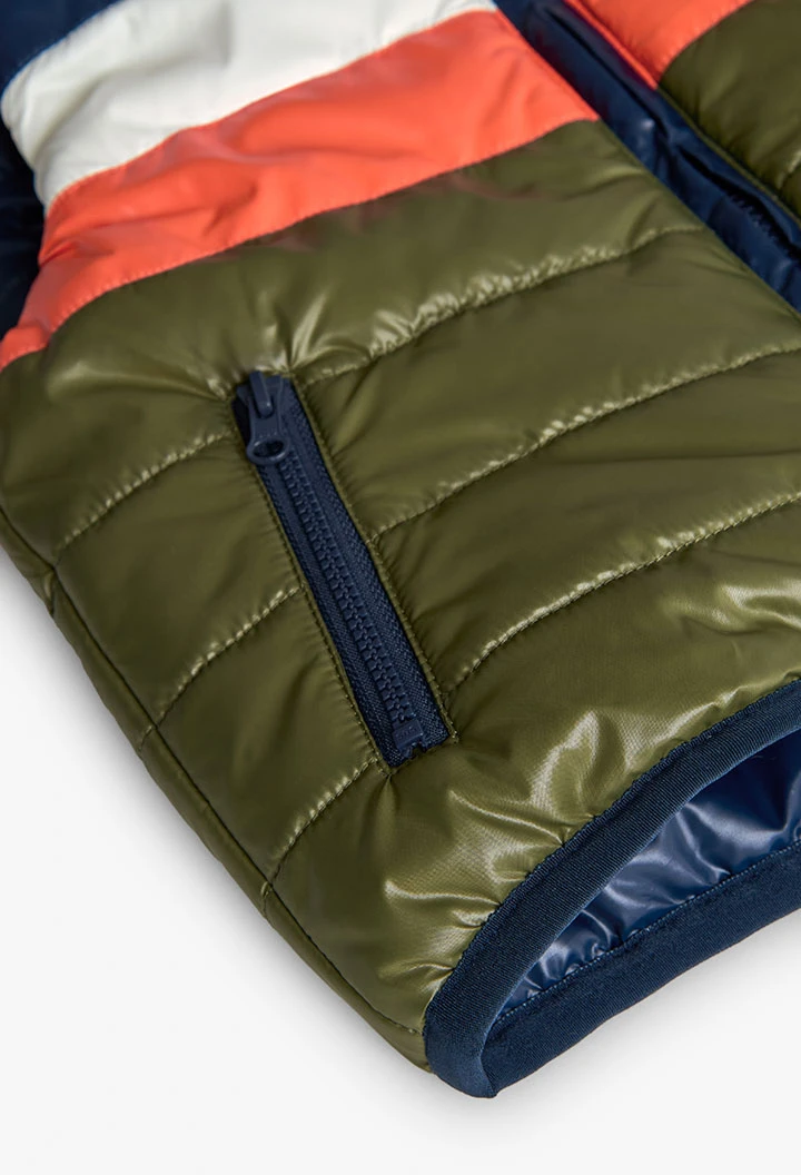 Gilet bambino reversibile in tessuto tecnico blu navy