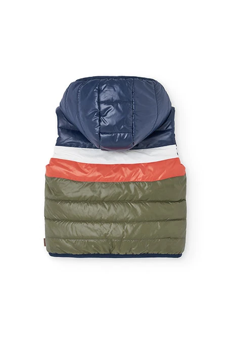 Boy´s reversible gilet in navy blue technical fabric
