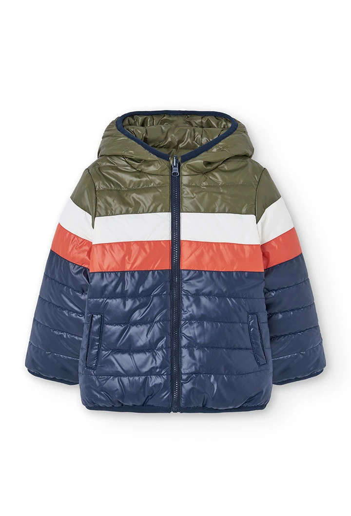 Reversible technical fabric boy´s parka