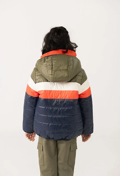 Parka garçon tissu technique réversible