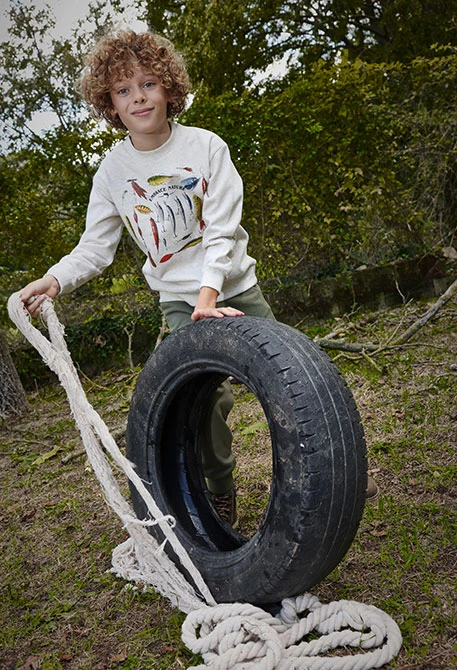 Set für Jungen, Baumwolle, Weiß, Fischköder