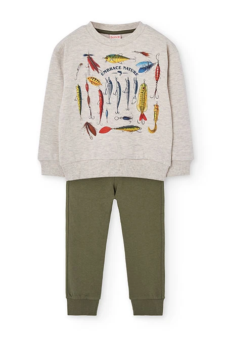 Ensemble garçon coton blanc leurres de pêche