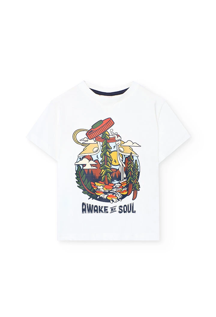 White cotton T-shirt for boy