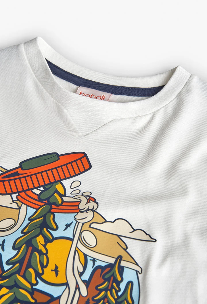 White cotton T-shirt for boy