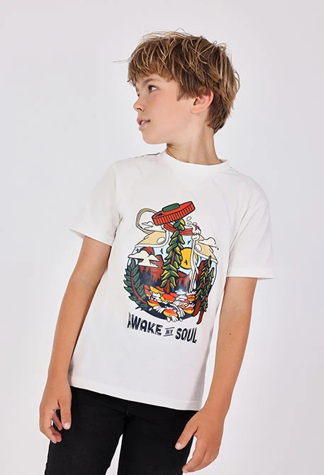 T-shirt garçon coton blanc