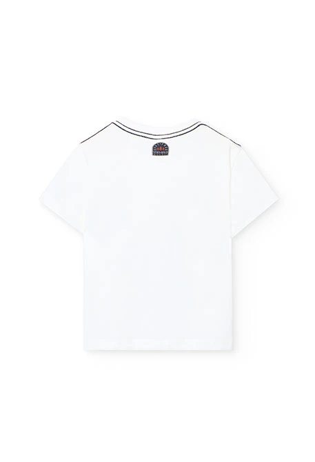 T-shirt garçon coton blanc