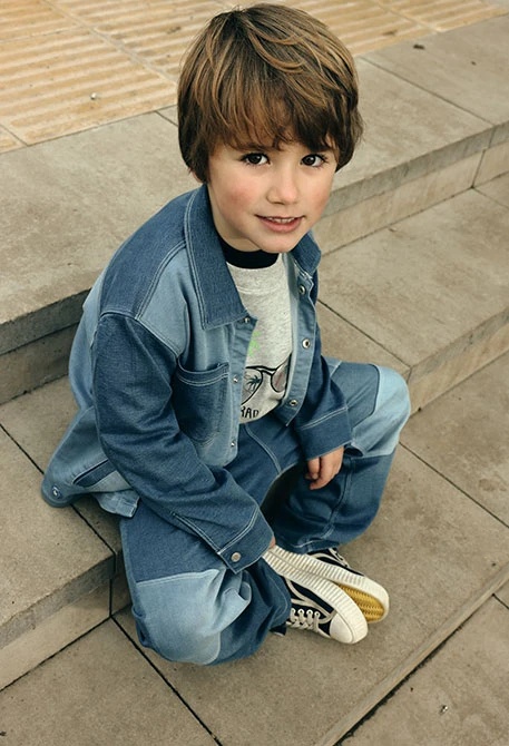 Pantaló nen denim blau