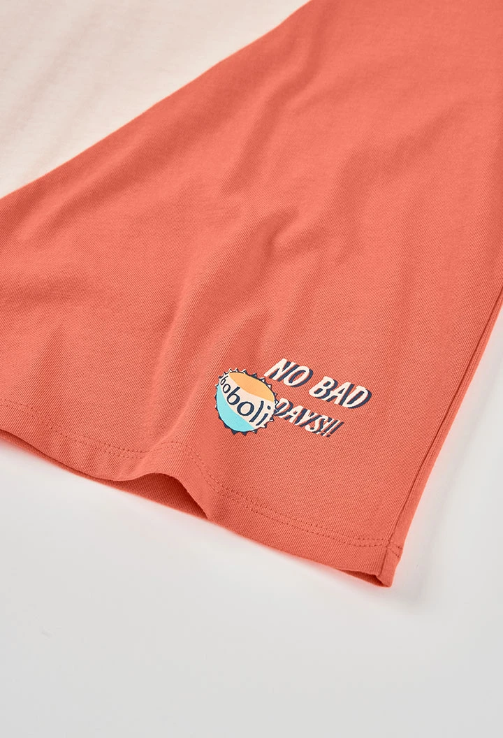 Camiseta niño algodón color block