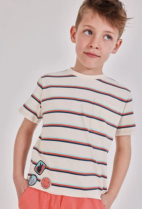 Boy?s T-shirt in striped knit