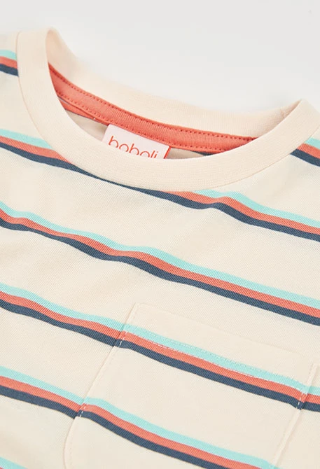 Maglietta bambino a righe in maglia