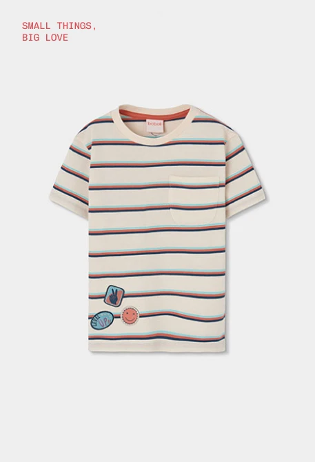 Maglietta bambino a righe in maglia