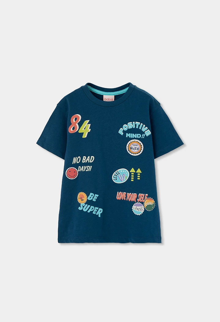 Jungen T-Shirt aus grünem Baumwolljersey