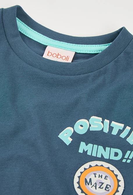 Jungen T-Shirt aus grünem Baumwolljersey