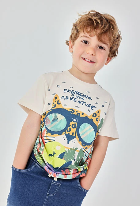 Jungen T-Shirt aus ungebleichter Baumwolle