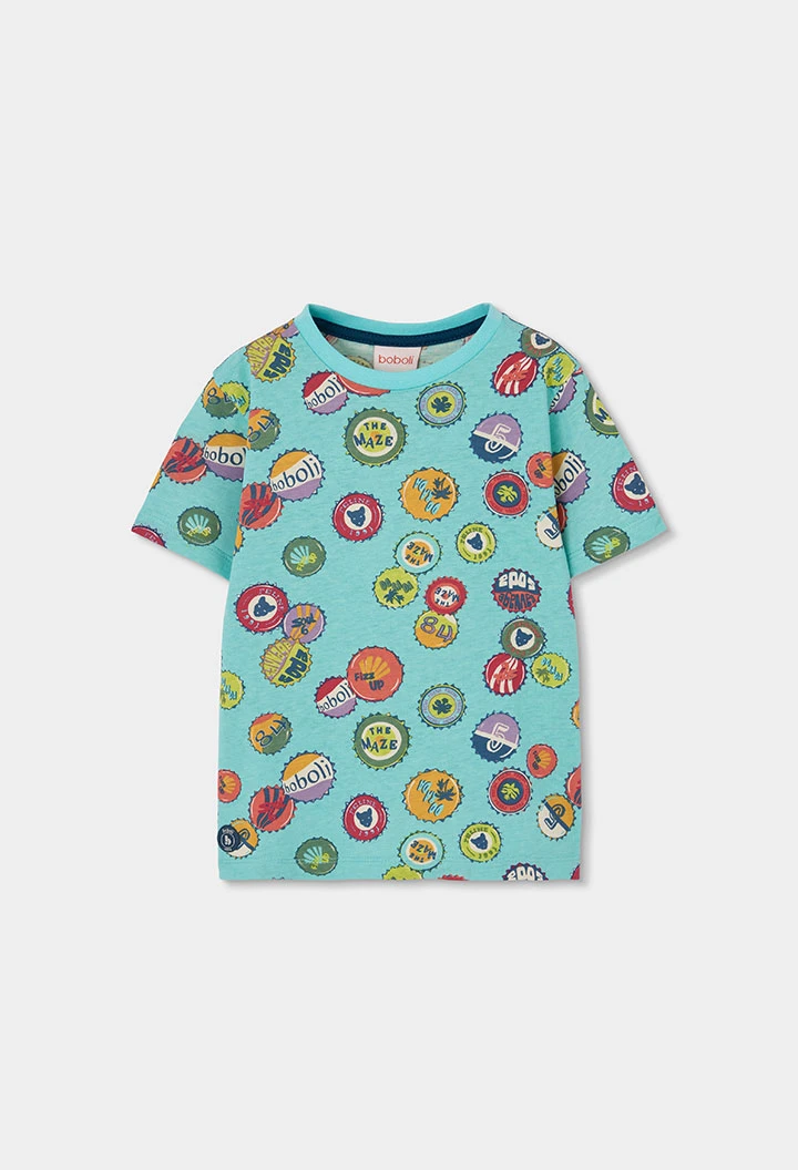 Camiseta de criança em algodão com estampado