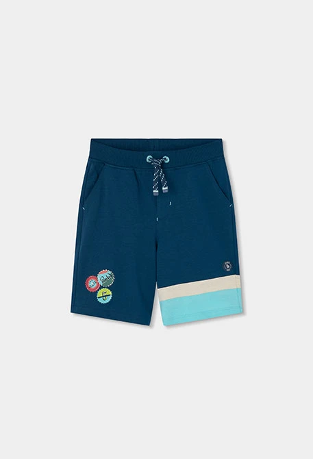 Navy blue knitted shorts