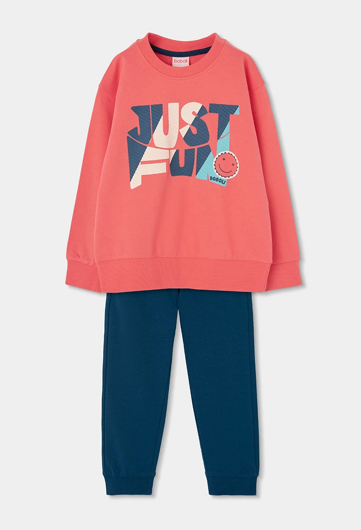 Jungen-Set aus orangefarbener Baumwolle